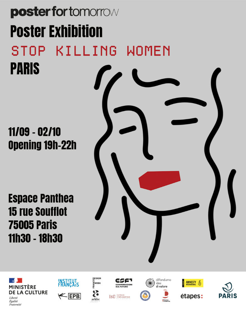 tomaso64's tweet image. La mostra “Stop Killing Women” sarà ospitata a Parigi presso Espace Panthea 15 rue Soufflot, dall&apos;11 settembre al 2 ottobre 2025