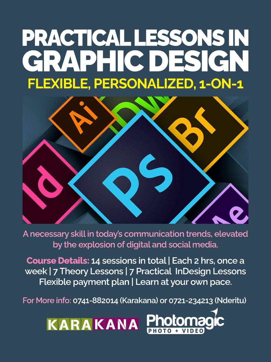 KarakanaOnline's tweet image. Your brands social media posts, flyers and logos don’t have to look “meh.” 
Our Graphic Design Course will teach you how to create design visuals that pop. For More info and to enroll: 0741-882014 (Karakana) or 0721-234213 (Nderitu)
#graphicdesign #CreativeSkills #learndesign