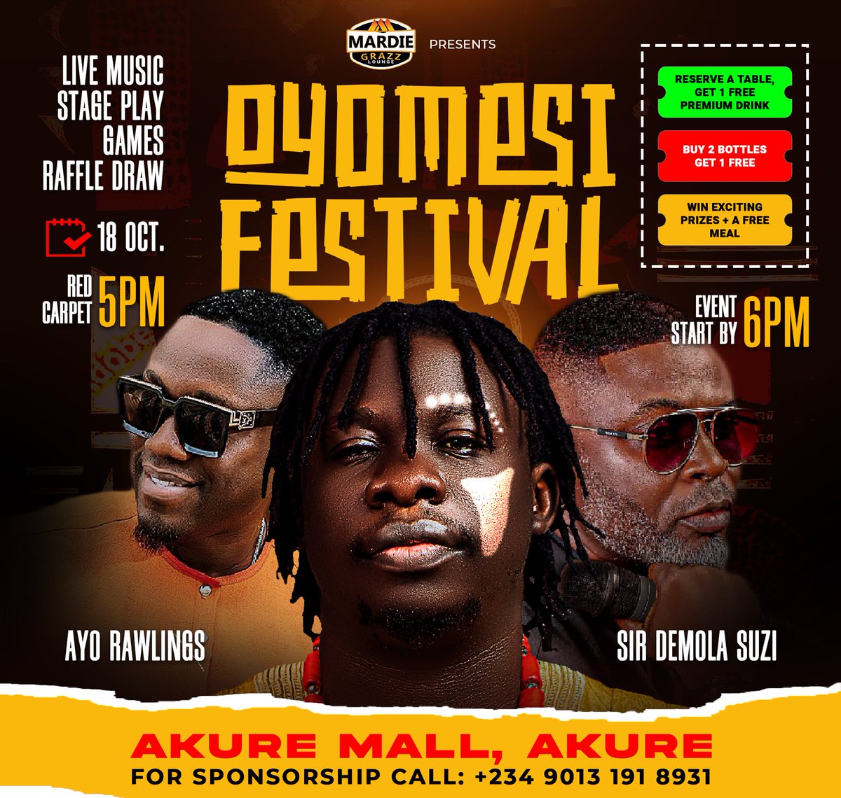 🔥 Get ready, Akure! The Oyomesi Festival is here to light up the city

✨ Featuring electrifying performances by Ayo Rawlings &amp; Sir Demola Suzi – you don’t want to miss this!

#DesafioDelSigloXXI #oyomesifestival
