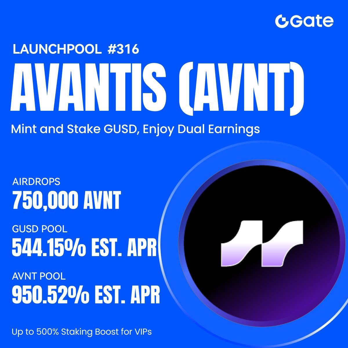 Gate Launchpool #316: Avantis $AVNT LIVE! 

Stake GUSD/AVNT, share 750K AVNT, hourly rewards, 100% unlock! 

🗓️ Sept 12–24 UTC | ✅ Hold ≥0.05 GUSD/1 AVNT + ID

👉 Stake: gate.com/staking/GUSD

👉 Launchpool: gate.com/launchpool/382

#GateLaunchpool #Avantis #Airdrop #Web3