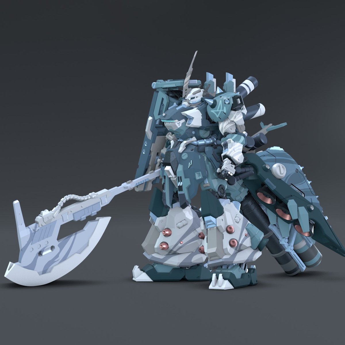 lcf_samleung's tweet photo. Zaku IV color version display https://t.co/p1iuN7zEuE