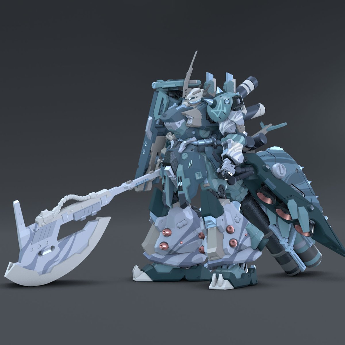 lcf_samleung's tweet photo. Zaku IV color version display https://t.co/p1iuN7zEuE