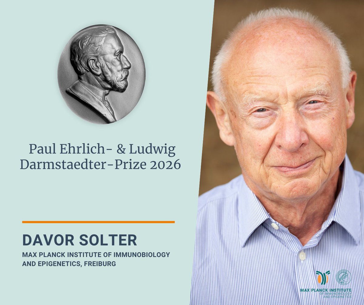 mpi_ie's tweet image. Congratulations to Davor Solter!🎊   

Our Emeritus Director receives the 2026 Paul Ehrlich &amp;amp; Ludwig Darmstaedter Prize for the groundbreaking discovery of genomic imprinting!  

He shares the prize with Azim Surani (@GurdonInstitute)

More: ie-freiburg.mpg.de/6058738/2025_0…
