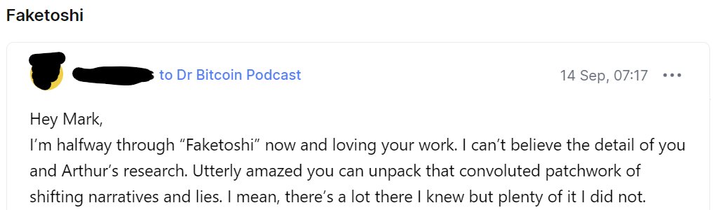 First reviews for #faketoshi are coming in! 🙏

Pick up your copy today from #Amazon or drbitcoinpod.com/product/faketo…