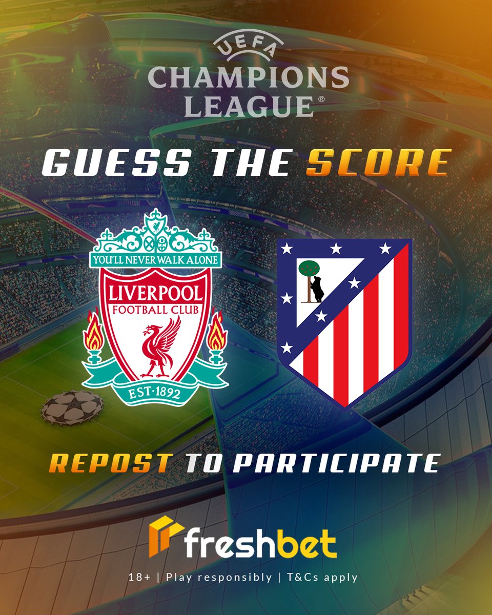 ⚽ Champions League is back! 🔥

Liverpool 🆚 Atlético Madrid – who takes it? 👀
Guess the correct score 🎯
🏆 3 winners = $30 Freebet each 💸

👉 To participate:
1️⃣ Comment your prediction
2️⃣ Repost this post

⏳ Winners revealed 24h after the game! 🚀