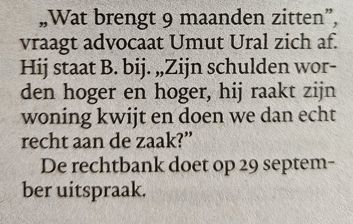 Moet een crimineel zich dat niet bedenken voordat hij z'n daden begaat en gepakt wordt?