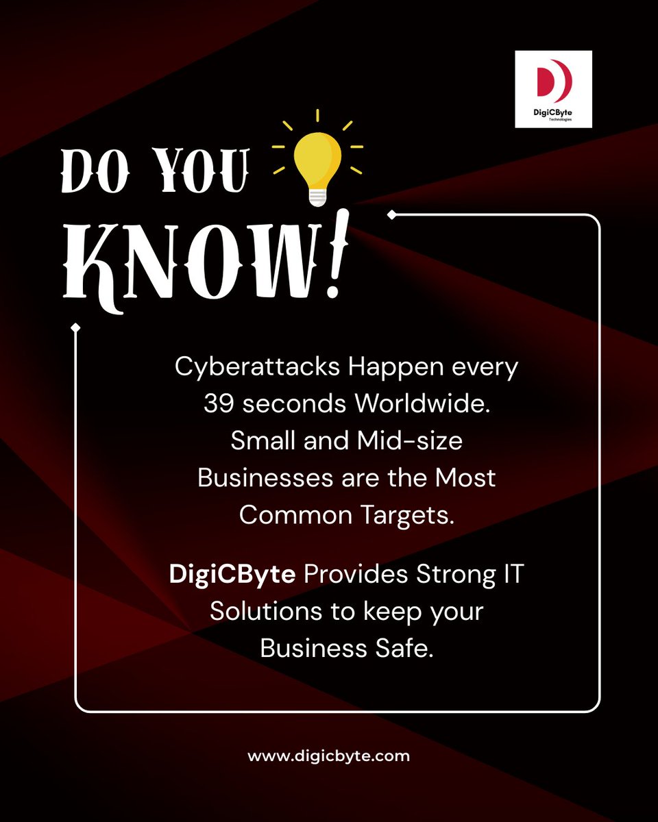 digicbyte_tech's tweet image. Your business is always at risk online, but it doesn’t have to be.
Stay secure with DigiCByte’s reliable IT solutions.
📞 89192 53377
🌐 digicbyte.com
#DigiCByteTechnologies #SoftwareDevelopment #CustomSolutions #DigitalTransformation #TechForBusiness #BusinessGrowth