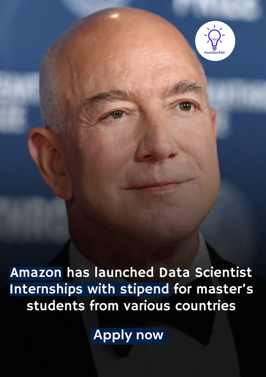 NextGen4All's tweet image. 🚀 Kickstart your career with the Amazon Data Scientist Internship 2025!
✅ Paid internship
✅ Locations across Europe &amp;amp; UK
✅ Work on AI, ML &amp;amp; Big Data with Amazon experts
📌 Rolling applications — Apply now!
amazon.jobs/en-gb/jobs/281…
#AmazonInternship #DataScience #Internship2025