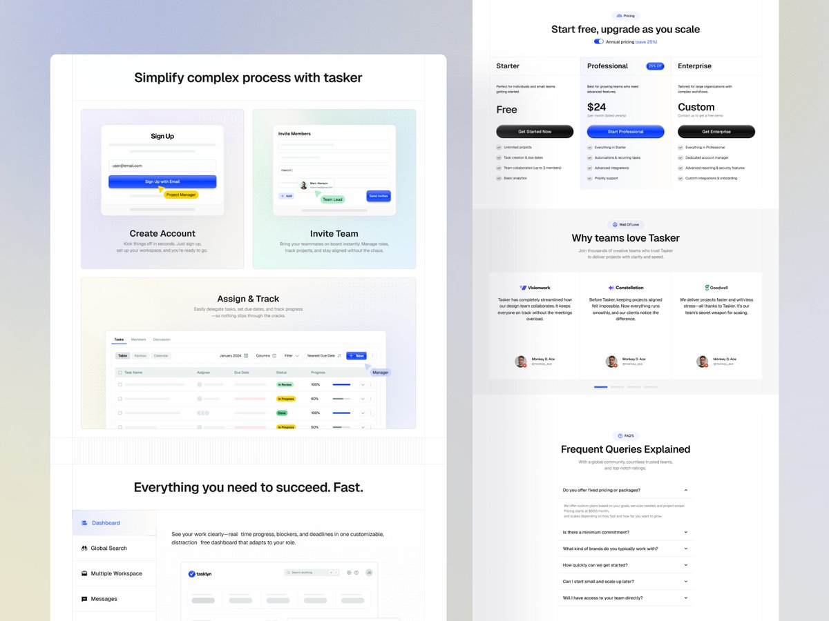 GrabuiLibrary's tweet image. Meet Tasklyn: The Ultimate @Framer SaaS Template.

Boost your Task Management SaaS with sleek designs, seamless integrations, and an intuitive user experience.

👉 Preview →[ grabui.link/tasklyn ]