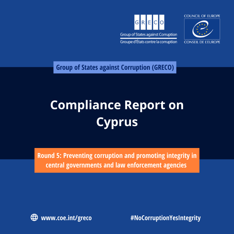CoeGreco's tweet photo. #Cyprus: Solid progress on #integrity for top officials: new codes, training & lobbying rules in place. @CoEGreco calls for a risk-based integrity strategy, post-employment reform & stronger police oversight
#NoCorruptionYesIntegrity @coe https://t.co/Fu0B6I97Zt
