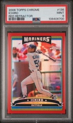 ICHIRO 2006 Topps Chrome Red Refractor #/90 Mariners Rare HOF PSA 9 MINT #ad #thehobby cardpromoter.com/2025/09/15/bas…