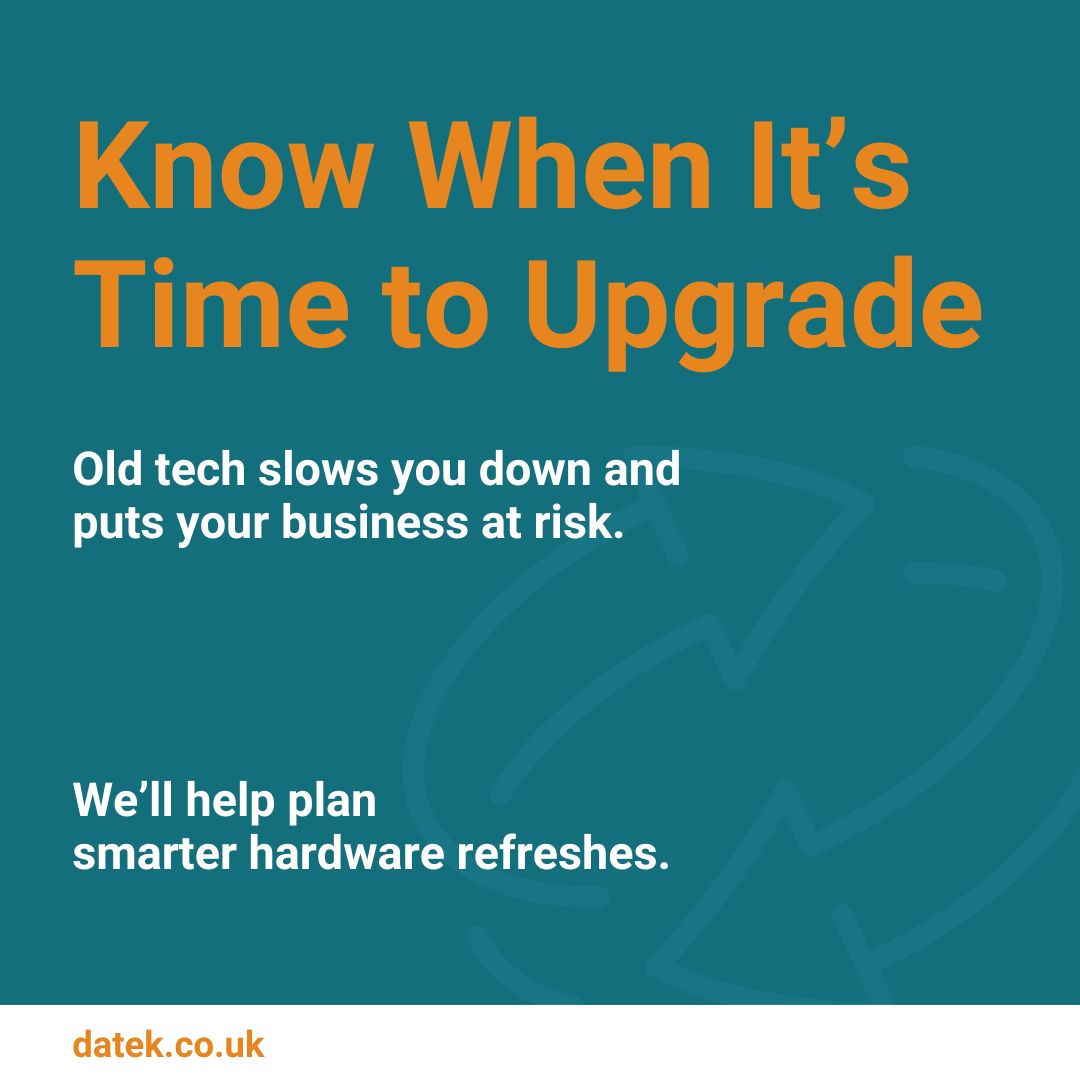 DatekSolutions's tweet image. Old hardware doesn’t just slow you down — it puts your data at risk.
We help businesses refresh and future-proof their tech.
💻Let’s chat: visit-our.link/yCgvk4x
#TechRefresh #BusinessIT #ITUpgrades