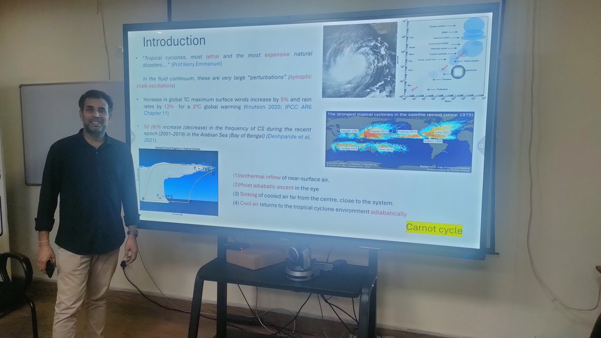 ncmrwfmoes's tweet photo. An internal seminar by Dr. Mohan Satyanarayana, Scientist-'E', was held on 15 Sept 2025 at NCMRWF. He delivered an insightful talk on “Physics of the North Indian Ocean Tropical Cyclones”.
@OfficeofDrJS @DrJitendraSingh @ravi_moes @ESSO_INCOIS @MoesNiot  @Indiametdept @ncs_earthquake @CentreCoastal @esso_ncess @iitmpune @cmlre_kochi  @ncaor_goa