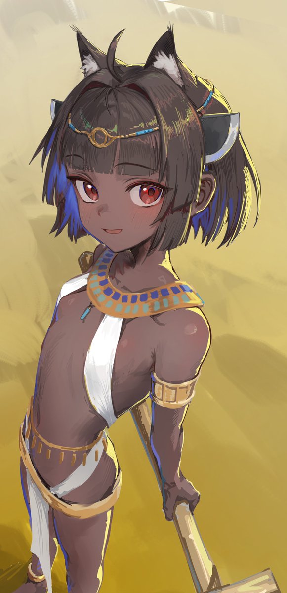 褐色エジプト猫耳きりたん