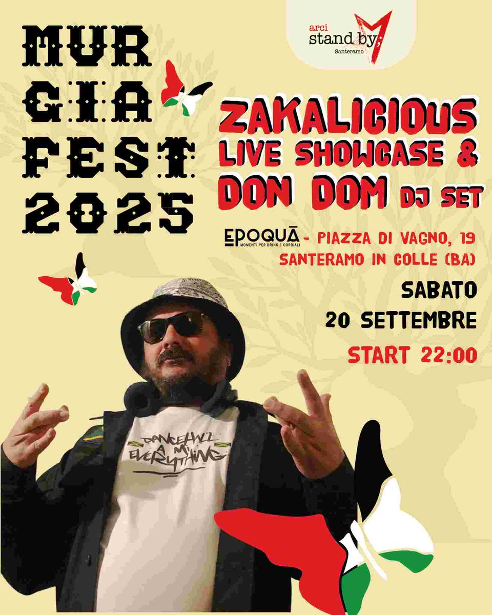 ZAKALICIOUS LIVE SHOWCASE - MURGIAFEST 2025 - ARCI STAND BY;  - #Concerto #Dancehall
🔥 ZAKALICIOUS – Live Showcase 🔥
Una notte ...
tinyurl.com/yl784whv