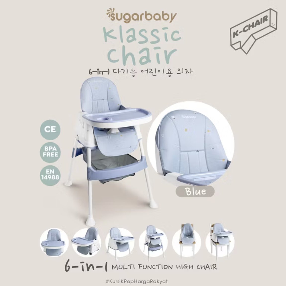icecream___77's tweet photo. ￼Sugarbaby K Chair 6in1 Multifunction High Chair/booster seat/kursi anak/ Kursi Makan Sugar Baby warna Blue

💸300.000 https://t.co/J0hMIb9loF