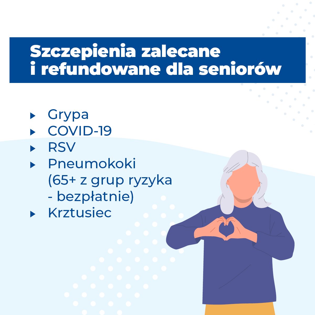 Z wiekiem spada odporność, a infekcje stają się groźniejsze i mogą prowadzić do powikłań. Dlatego seniorzy powinni się szczepić, szczególnie przed sezonem jesienno-zimowym.
➡ Sprawdź, które szczepienia są bezpłatne i zalecane: gov.pl/web/gis/jesien…