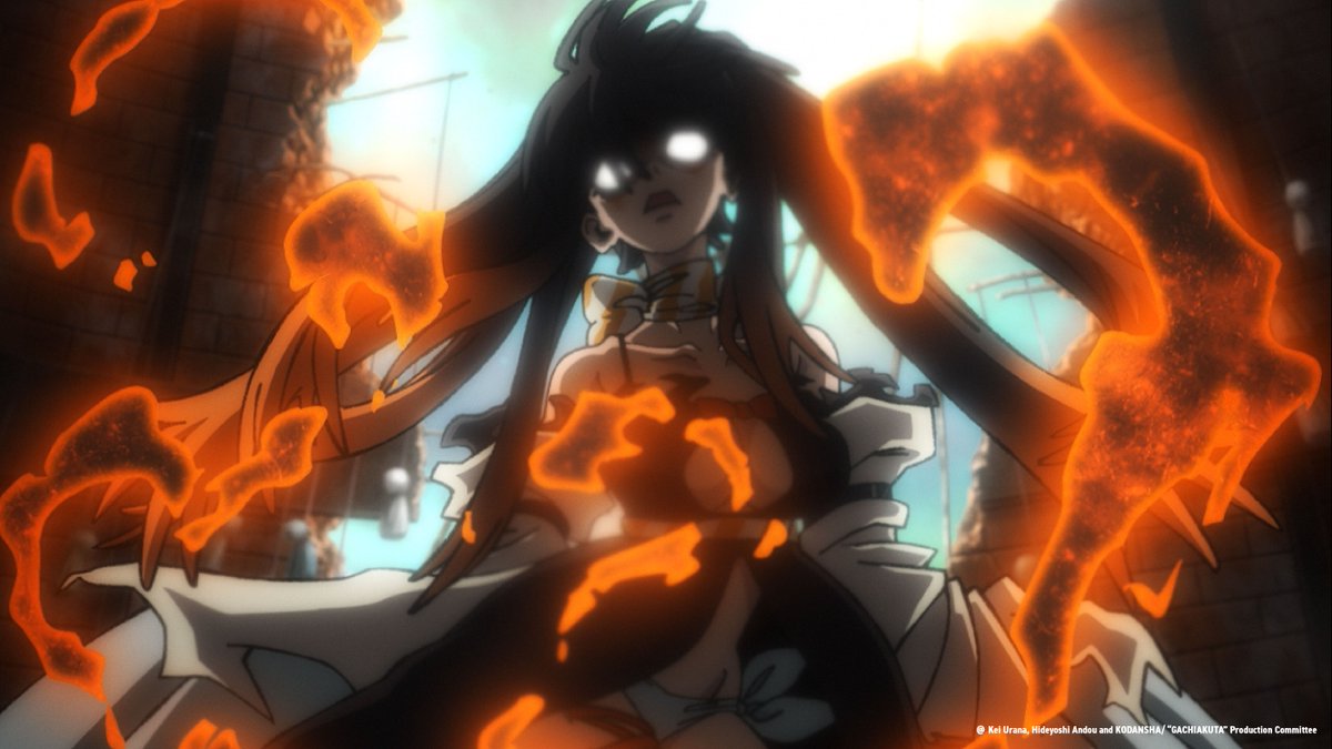 Gachiakuta_News's tweet photo. Episode 11 "Amo's Hospitality"
Summary ＆ Preview clip
￣￣￣￣￣￣￣￣￣￣￣￣
Deep inside Penta, Rudo and the others encounter a mysterious woman named Amo. She says that she has seen people coming and going from the Sphere to the ground, and invites the group to her home. They accept and enter her living room, where she suddenly changes her attitude. Delmon starts attacking Enjin, leaving the rest of the Cleaners completely confused. But they notice that Amo’s boots have the same logo on them as Rudo’s gloves.

#Gachiakuta