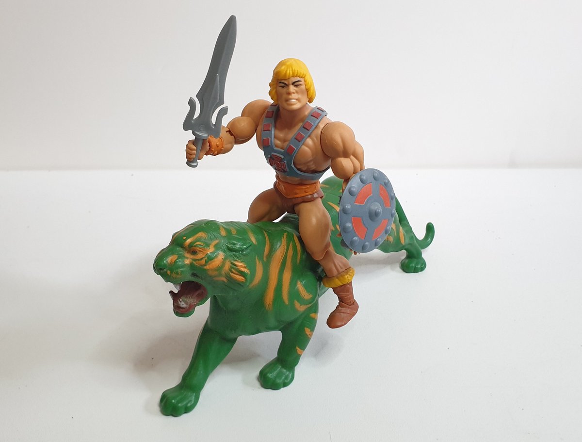 A bit of recent weekend luck, I managed to obtain a vintage Battlecat/Cringer at a thrift market from the bottom of a random house clearance box.  Reunited him again with He-Man in probably almost 40 years! #MastersoftheUniverse