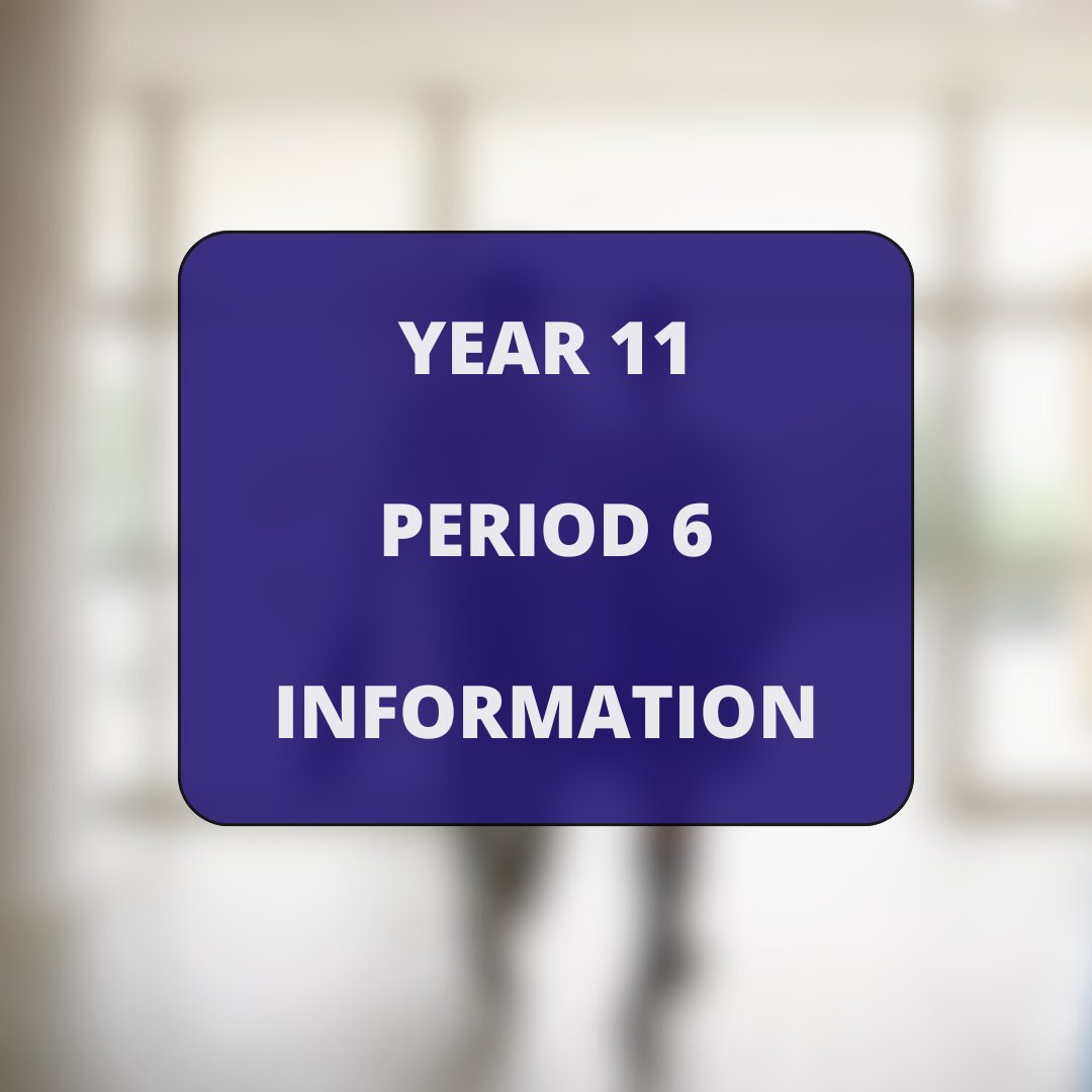 📢 Year 11 Period 6 starts w/c 15 Sept, 3–4pm until June 2026.
Tue: Comp Sci, Digital IT, English, History.
Wed: Business, Child Dev, Health &amp; Social Care, Science, Sport.
Thu: Art/Tech, Geography, Maths, Music &amp; Drama, Spanish.

👉 Check your email for details. #excellence