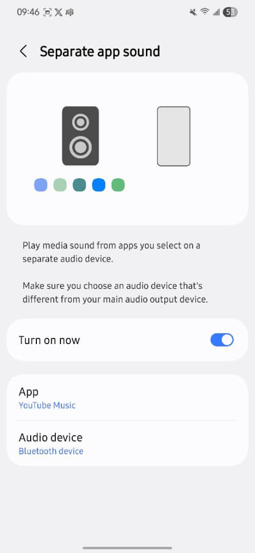 plm_tech's tweet photo. 4. If you followed the steps correctly, Congratulations! You now have split your Audio. 

Now you can listen to Music on speakers and still play your voice notes in private on WhatsApp.

Follow us For more Tech tips like this ❤️ https://t.co/MeqGXl0RdN