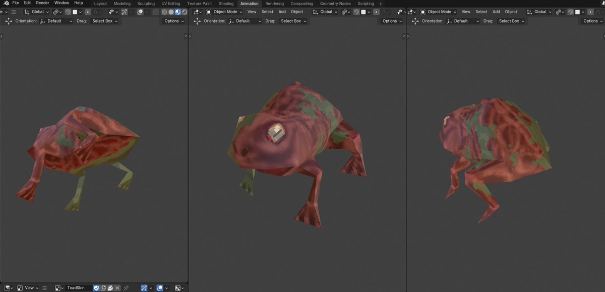 2TonMucho's tweet photo. #blender #godot #lowpolygon
Damaged Toad.
112 polygons, 128 x 128 texture. https://t.co/FvOgQTbrxZ