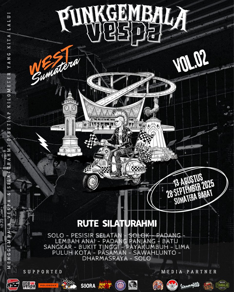 Oi! hari, kilometer &amp; puluhan tugu landmark perbatasan kota sudah kami lalui, dengan visual ini kami ingin mengabarkan bahwa kami masih berada &amp; mengaspal di Pulau Sumatera (Prov. Sumatera Barat) untuk bersilaturahmi disetiap kilometer yang kita lalui. Sampai jumpa dikotamu ✊