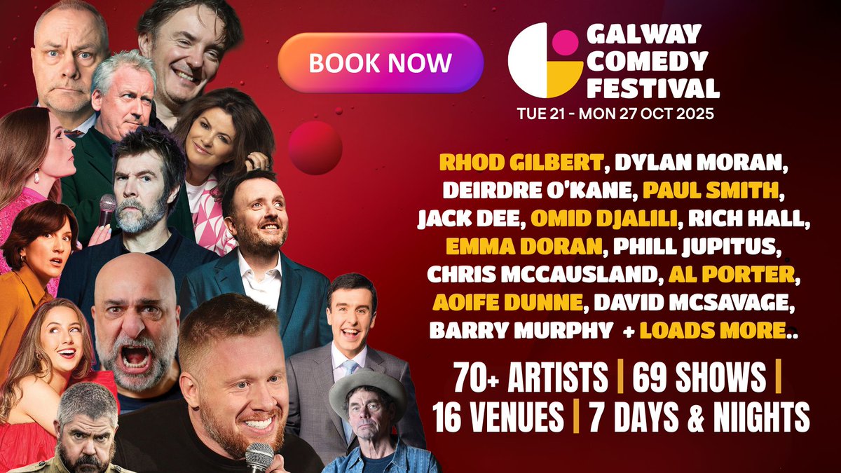 galwaycomedy's tweet image. Dear friends, comedy fans &amp;amp; literally everyone else. Tickets for our 2025 Festival are officially on sale now, including for some previously sold-out shows.

Go get 'em: galwaycomedyfestival.ie/programme