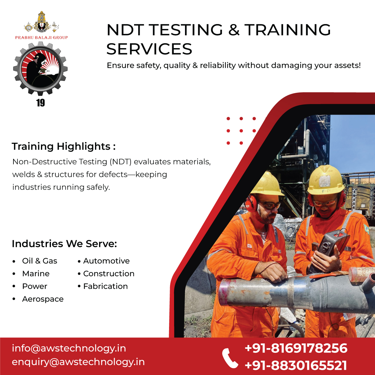 AWS_Tech_Center's tweet image. NDT Testing &amp;amp; Training Services

✔️ Detect defects without damage
✔️ Ensure safety &amp;amp; reliability
✔️ Trusted across Oil &amp;amp; Gas, Power, Marine, Aerospace &amp;amp; more

📞 +91-8169178256 | ✉️ enquiry@awstechnology.in
#NDT #SafetyFirst #IndustrialSkills #QualityControl