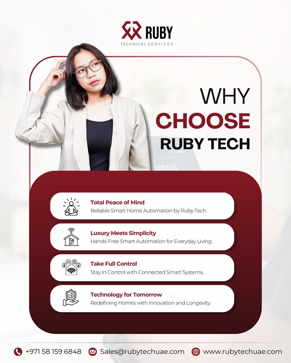 rubytechuae's tweet image. 🏠 Transform your home into a smart haven with Ruby Tech!
✨ Luxury, peace of mind & full control — all in one.
Upgrade today, live smarter tomorrow! ⚡
📞 +971 58 159 6848
📧 Sales@rubytechuae.com
🌐 rubytechuae.com
#RubyTech #SmartHome #Automation #DubaiLifestyle