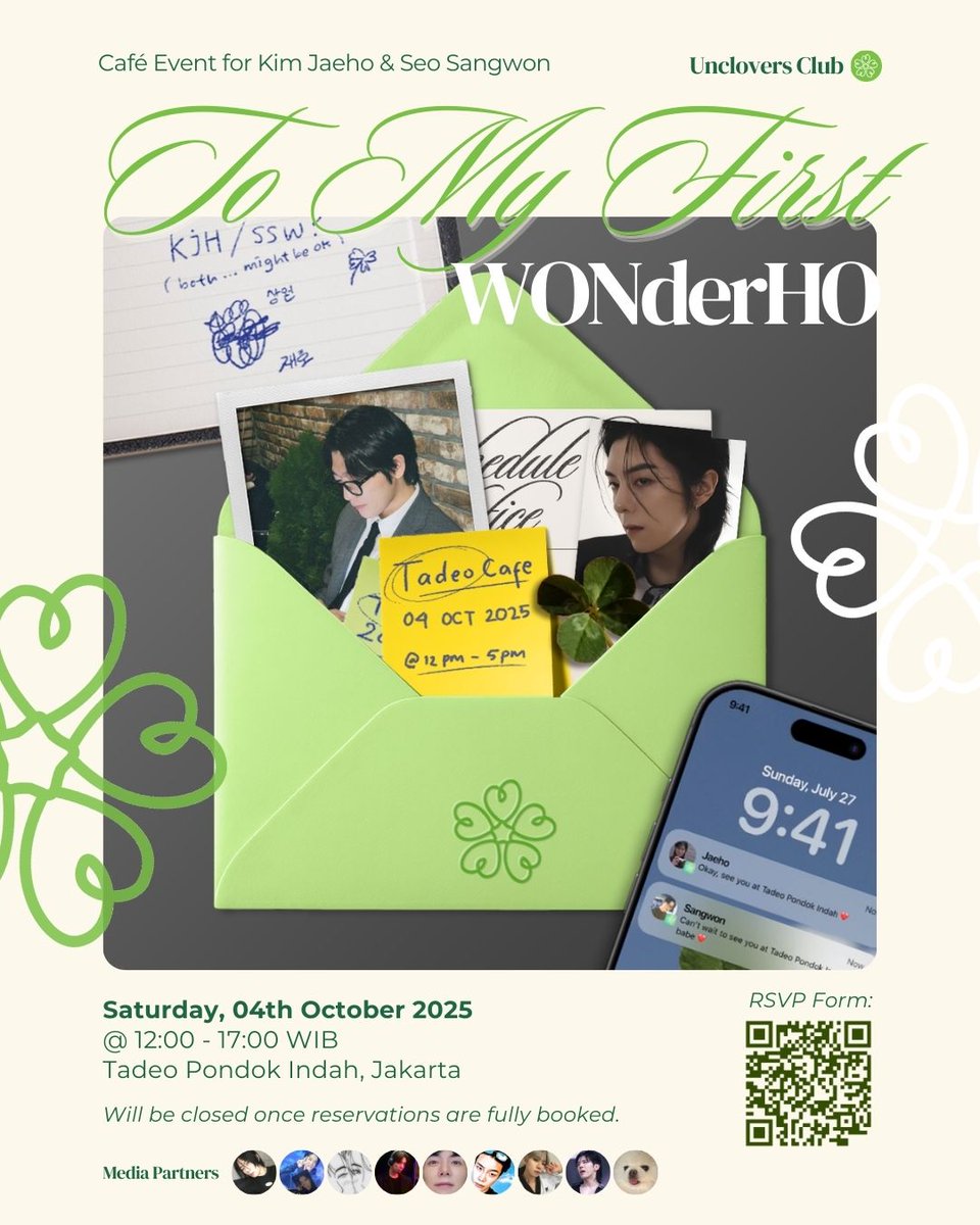 Good news! RSVPs are still open!
Secure your spot while you still can! 🍀

🔗 bit.ly/wonderhoform

#ToMyFirstWONderHO #UnclesEventINA ⁦#서상원⁩ ⁦#상원⁩⁩ ⁦#seosangwon⁩ ⁦#sangwon⁩ #김재호 #나노 #NANO #KIMJAEHO