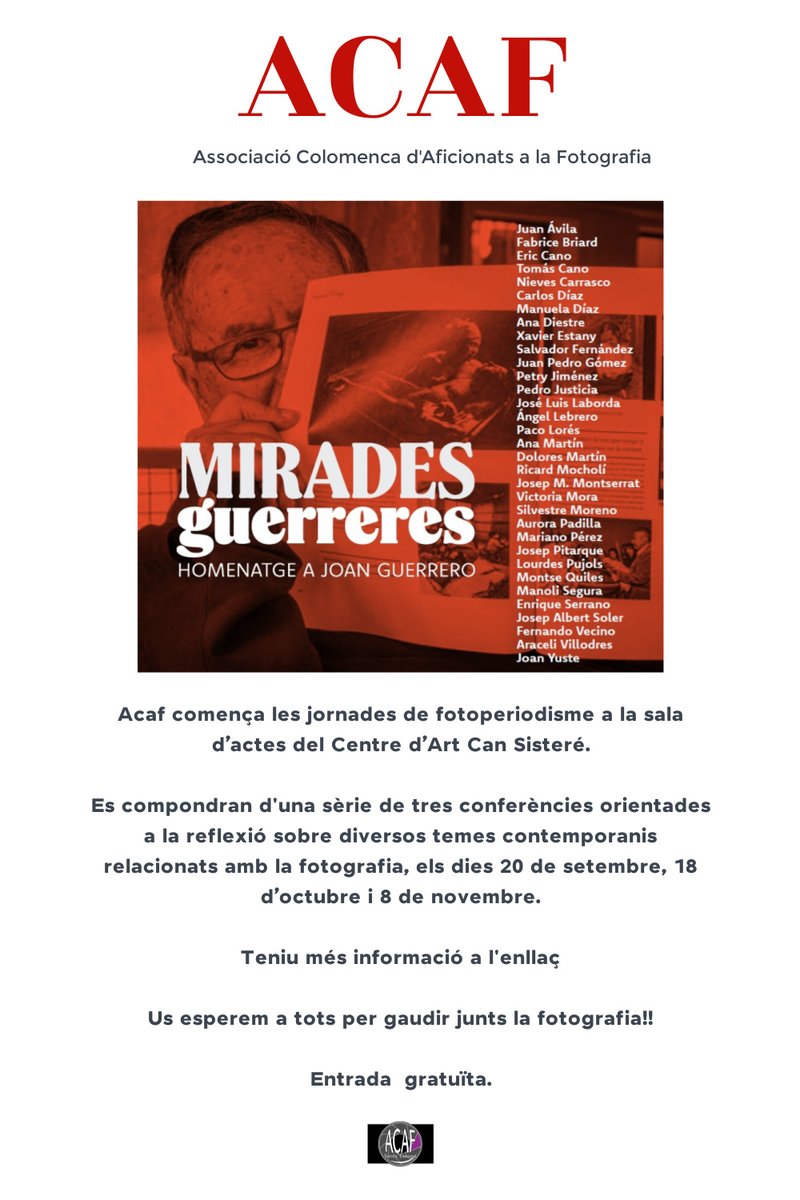 ACAF Santa Coloma: Comencem el cicle de conferències del projecte Mir... acaffotografia.blogspot.com/2025/09/comenc…