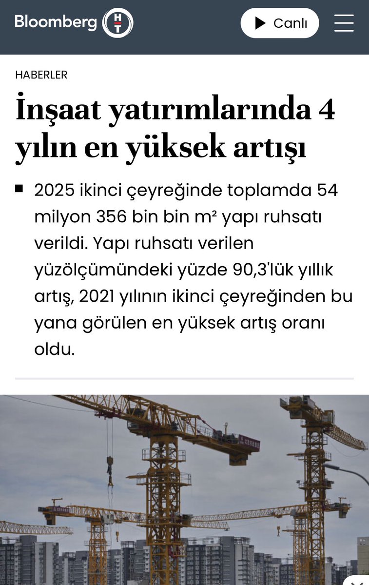 MLahcalar's tweet photo. Tüik raporuna göre; 2025 yılı 2. Çeyreğinde 292 bin 433 adet konut için yapı ruhsatı verilmiş ve bu rakam son 4 yılın en yüksek rakamı.
Peki Türkiye’de 6 ayda kaç adet sıfır konut satışı oluyor? Ortalama 250 bin adet. 
Bu da demek oluyor ki, Konut talebinden daha çok konut arzı var.
Konut yatırım aracı olmaktan çıkmıştır.
# Tüik #konut #Gyo 
Kaynak: Tüik
Haber: Blookberg
