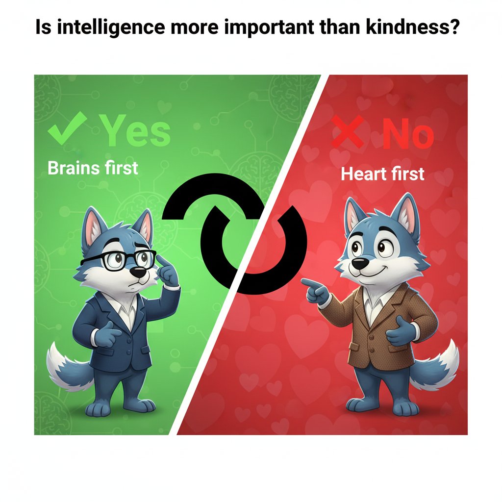 In critical situations, choosing between intelligence and kindness depends on the problem. Intelligence is crucial for logical solutions, like designing a vaccine. Kindness is vital for building trust and providing emotional support. Vote and earn with #DeFiChoice  #base