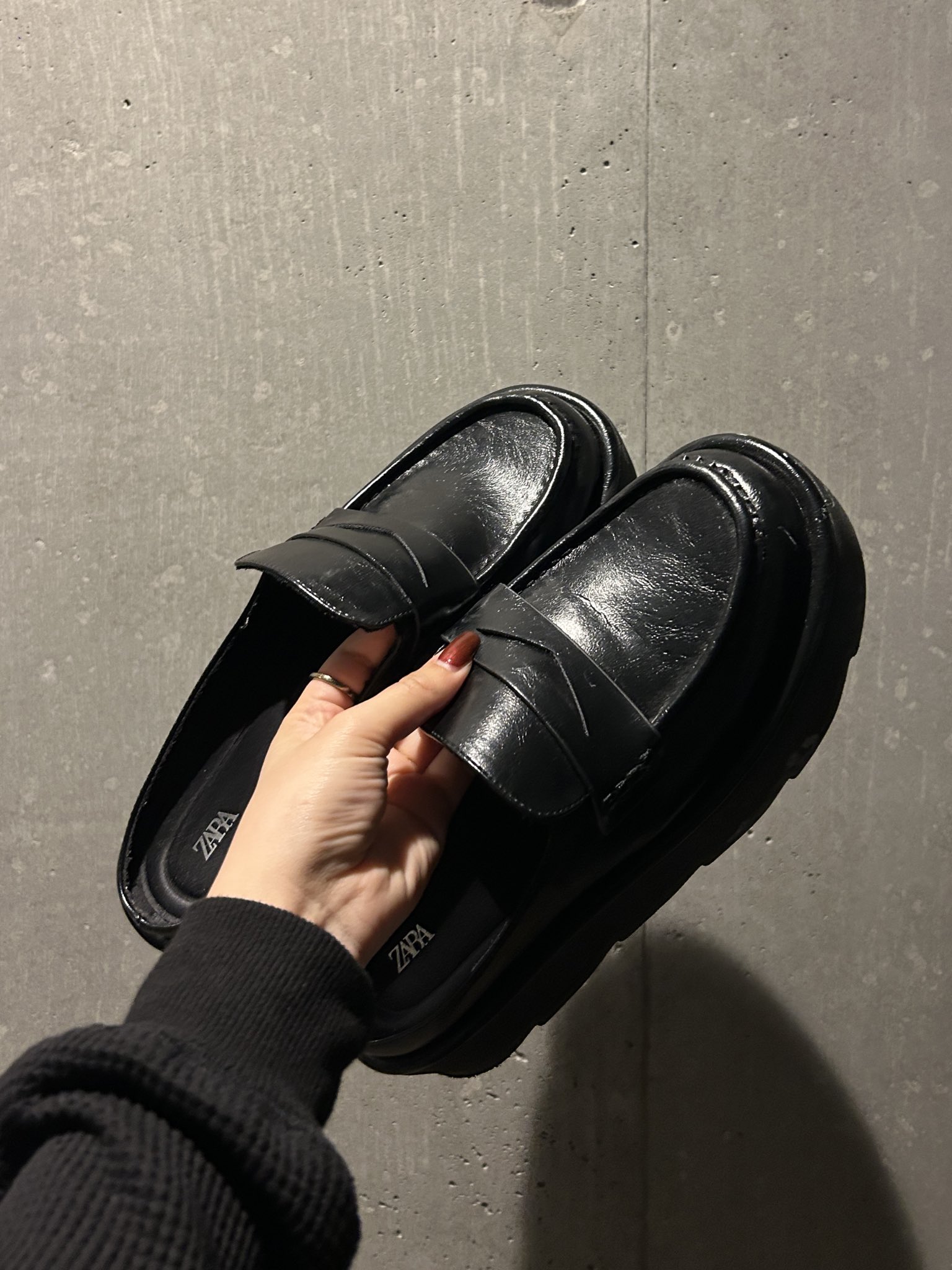 ZARA 厚底 ローファー プラットフォームローファー 35 ZARA 厚底ローファー プラットフォームローファー