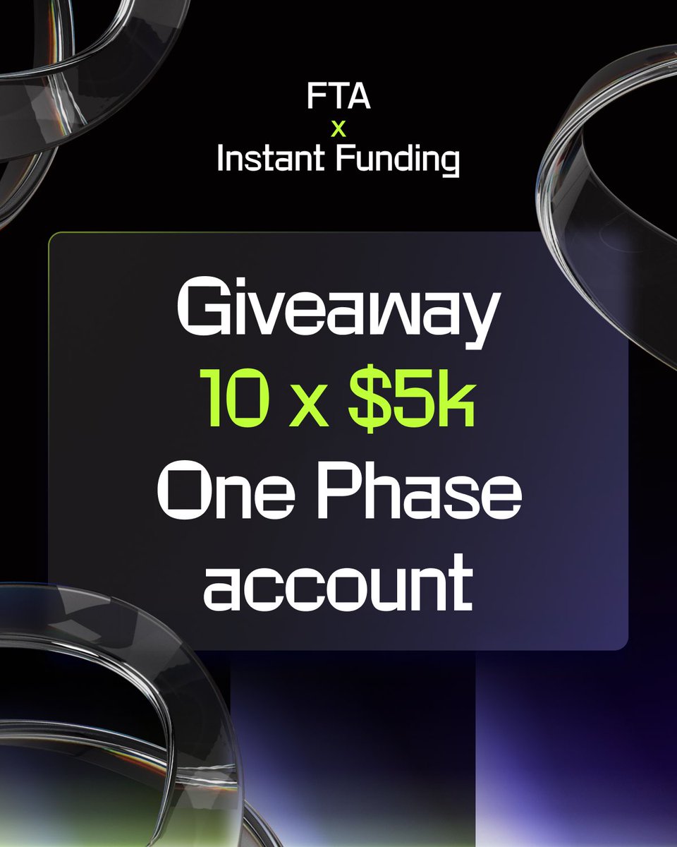 🚨 GIVEAWAY ALERT 🚨 
🎊10 X 5K ONE PHASE ACCOUNTS🎊

To participate in the giveaway follow the steps below 👇 

1. Follow <a href="/InstantFunding_/">Instant Funding</a> @wanderer22960
2. Like - Retweet - Tag 3 Trading partners of yours
3. Join our exclusive discord community 👇
discord.gg/GNdANVzVbV