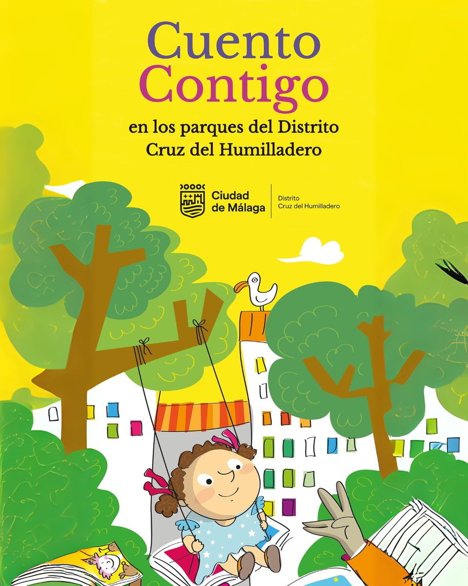 🌳📖 El ciclo de cuentacuentos ‘Cuento Contigo’ vuelve en septiembre y octubre a los parques infantiles del #CruzdelHumilladero, con actuaciones relacionadas con los libros y la lectura.

<a href="/BibliotecasMlg/">Bibliotecas Málaga</a>
