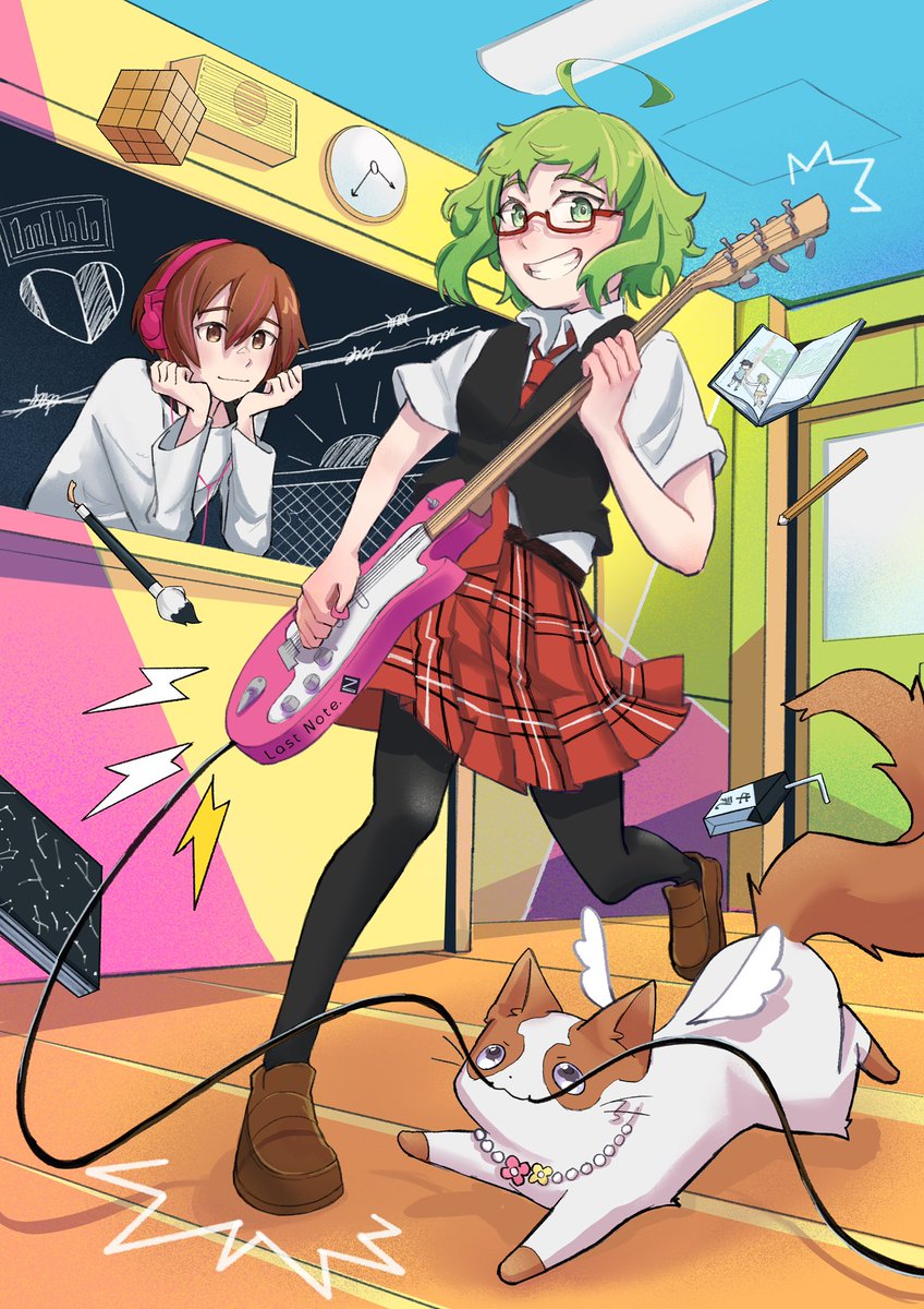 _miyame's tweet image. Here’s my piece for #BackstageVocaloidZine!
I had the honor of making a tribute to Last Note. 💚

Please check out @Backstage_Zine for all of the other amazing art everyone made for their respective VocaP!

[#GUMI #LastNote #ミカグラ学園組曲]