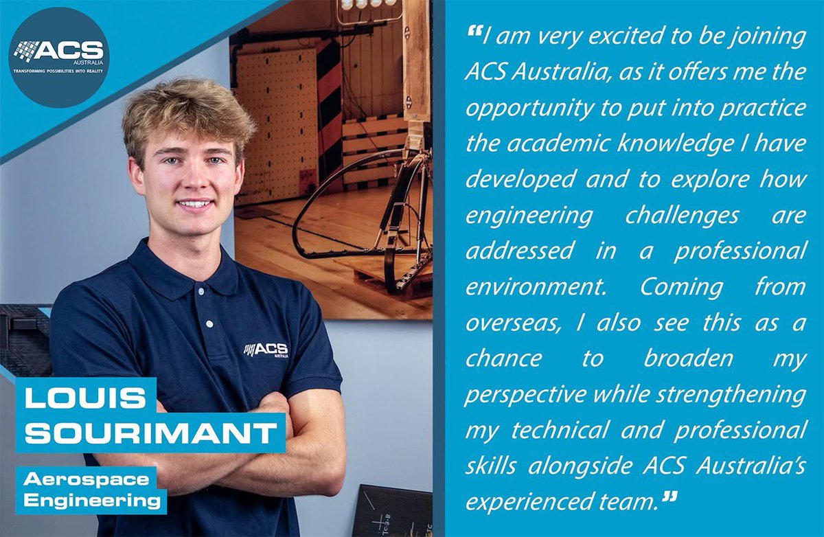 acs_australia's tweet photo. 👏 We welcome Louis Sourimant to the team at @acs_australia !​
​
Louis is completing an international #internship placement from ISAT. During his internship he will work on #UAV projects with a focus on #design, as well as #aerodynamics and #manufacturing. https://t.co/papva1Xqbo