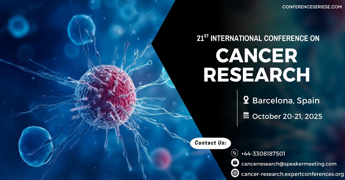 conferenceserie's tweet photo. We are excited to announce the 21stInternational Conference on #CancerResearch taking place on October 20–21, 2025 in #Barcelona Spain!
📌Abstract submission and registration are open!
For More Info, Visit: https://t.co/JSXcn7MJhw
#Cancer #Oncology #ImmunoOncology #CancerGenomics https://t.co/Ek5F8jKorc