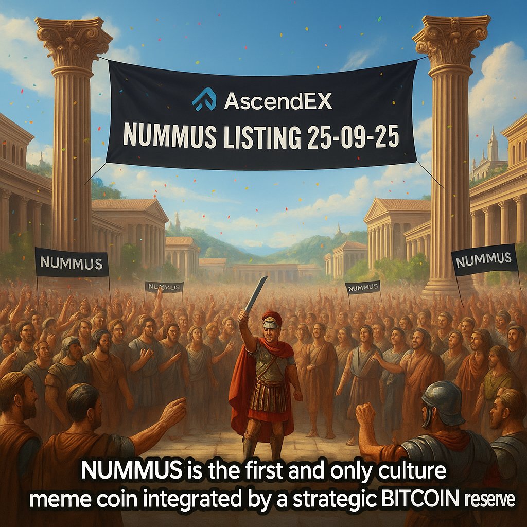 🚀 你准备好迎接 $Nummus 的辉煌上市了吗？
⏳ 倒计时已经开始 —— 2025年9月25日，<a href="/AscendEX_/">AscendEX</a> 盛大上线！
🔥 罗马帝国重燃战火，这一次，将征服整个加密世界！
💎 把日期记下来，把交易所锁定 —— 机会不容错过！

Are you ready for the spectacular launch of Nummus?
The countdown has begun —