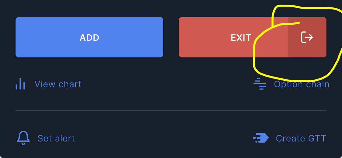 RPoladiya's tweet photo. @zerodha @nikhilkamathcio this button alone costed me 25% loss . why is this button integrated with the exit button? why not separate button? not sure why this even exists. https://t.co/tbOrLb4NwH