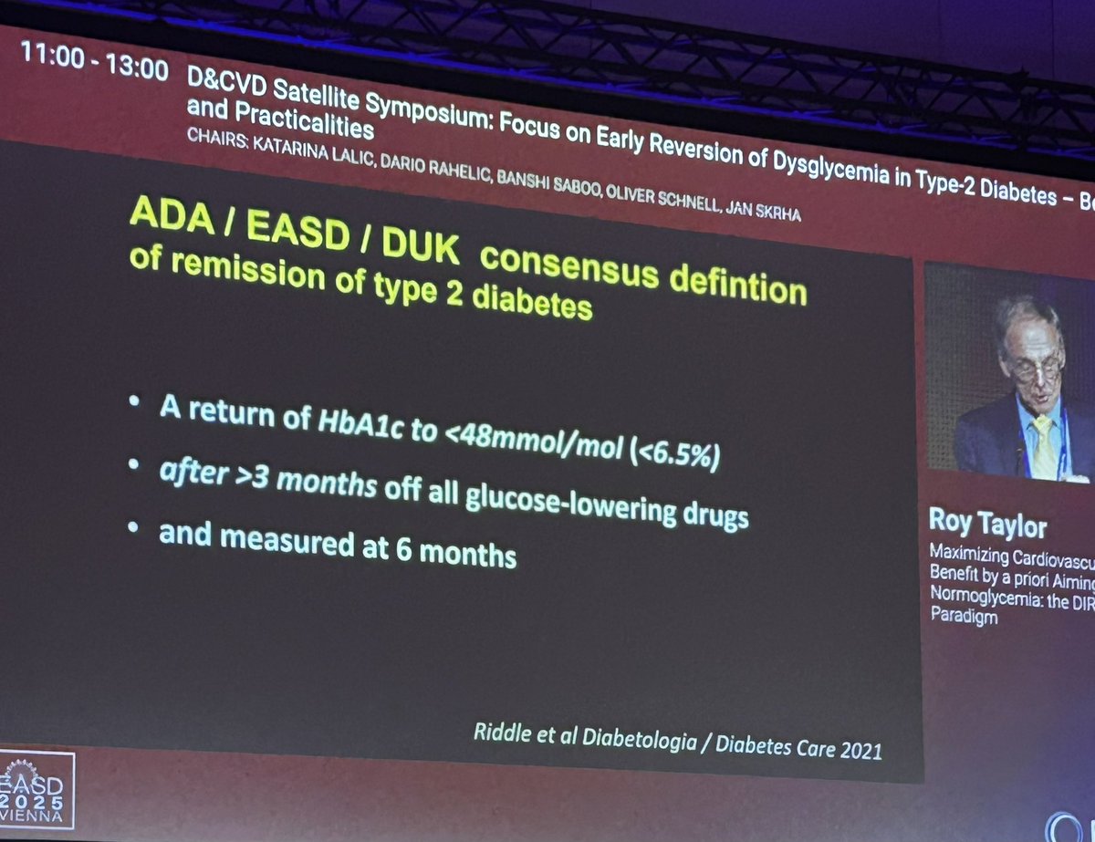 YepezDra's tweet image. Dr. Roy Taylor about Type 2 diabetes remission: it is all about liver, and yes, it is quite feasible. #EASD2025