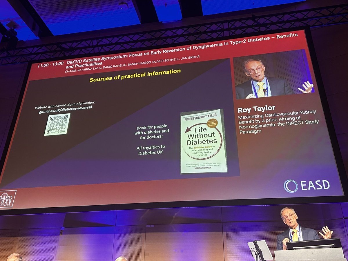 YepezDra's tweet image. Dr. Roy Taylor about Type 2 diabetes remission: it is all about liver, and yes, it is quite feasible. #EASD2025