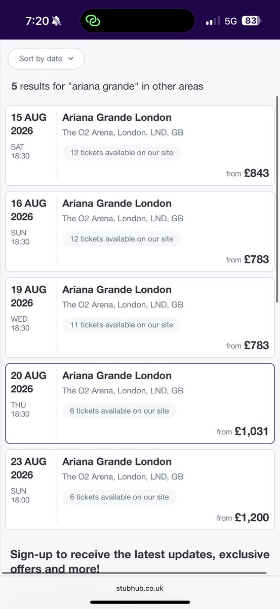 elizahall15's tweet photo. 20 MINUTES INTO PRESALE AND THERES ALREADY SCALPERS RESELLING FOR LONDON?? #ArianaGrande #eternalsunshine #tour https://t.co/cejakGGSDw