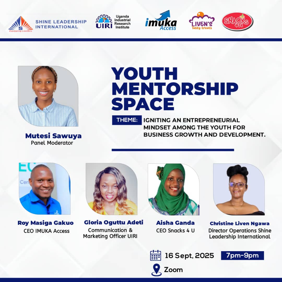 🇺🇬 YOUTH IN BUSINESS MENTORSHIP SPACE: Igniting Entrepreneurial Mindsets among the Youth For Business Growth &amp; Development today at 7pm 📌📌📌

Join Zoom Meeting
us06web.zoom.us/j/83304156218?…

Meeting ID: 833 0415 6218
Passcode: 744061