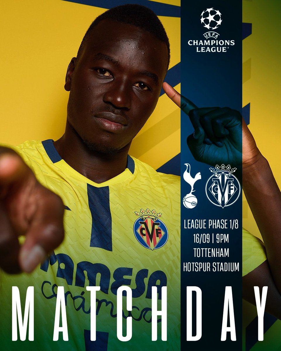 Maç Günü💛💙
🆚 Tottenham - Villareal
🏆 Şampiyonlar Ligi Lig Aşaması 1.Hafta
🕗 22:00
📺 TRT Spor