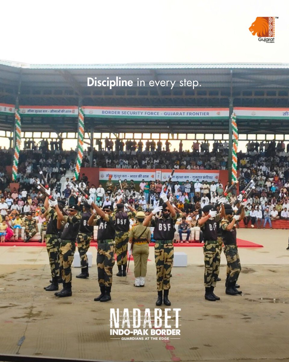VisitNadabet's tweet photo. The BSF Retreat Parade, where power, precision, and patriotism march together. 🇮🇳
#BSF #RetreatParade #Nadabet #IndoPakBorder #Patriotism #PowerAndPrecision #BorderHeroes #PrideOfIndia #UnityInDiversity #IndianArmy #JaiHind #NationalSpirit #DeshBhakti #FreedomCelebration https://t.co/L4JFvz988M