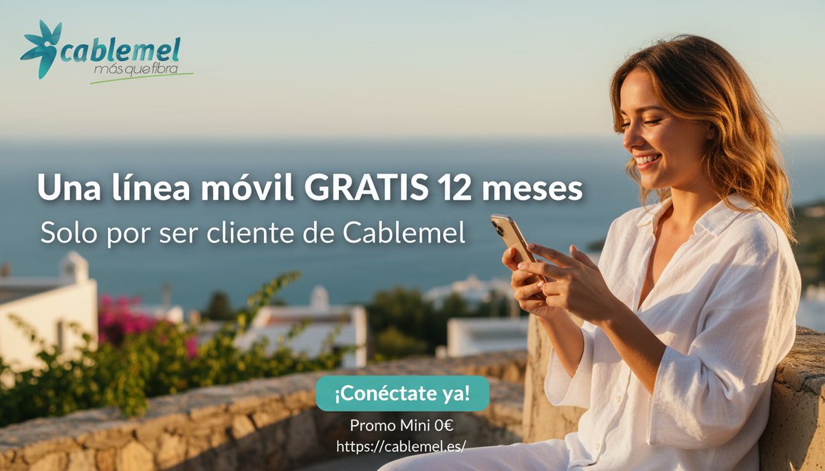 📣 Solo para clientes Cablemel: línea móvil GRATIS durante 12 meses.
Una oferta exclusiva, pero hecha para todos nuestros clientes.
Aprovecha esta ventaja 👉 cablemel.es
Solo hasta el 30 de septiembre!
#cablemel #melilla #fibra #móvil #televisión #internet