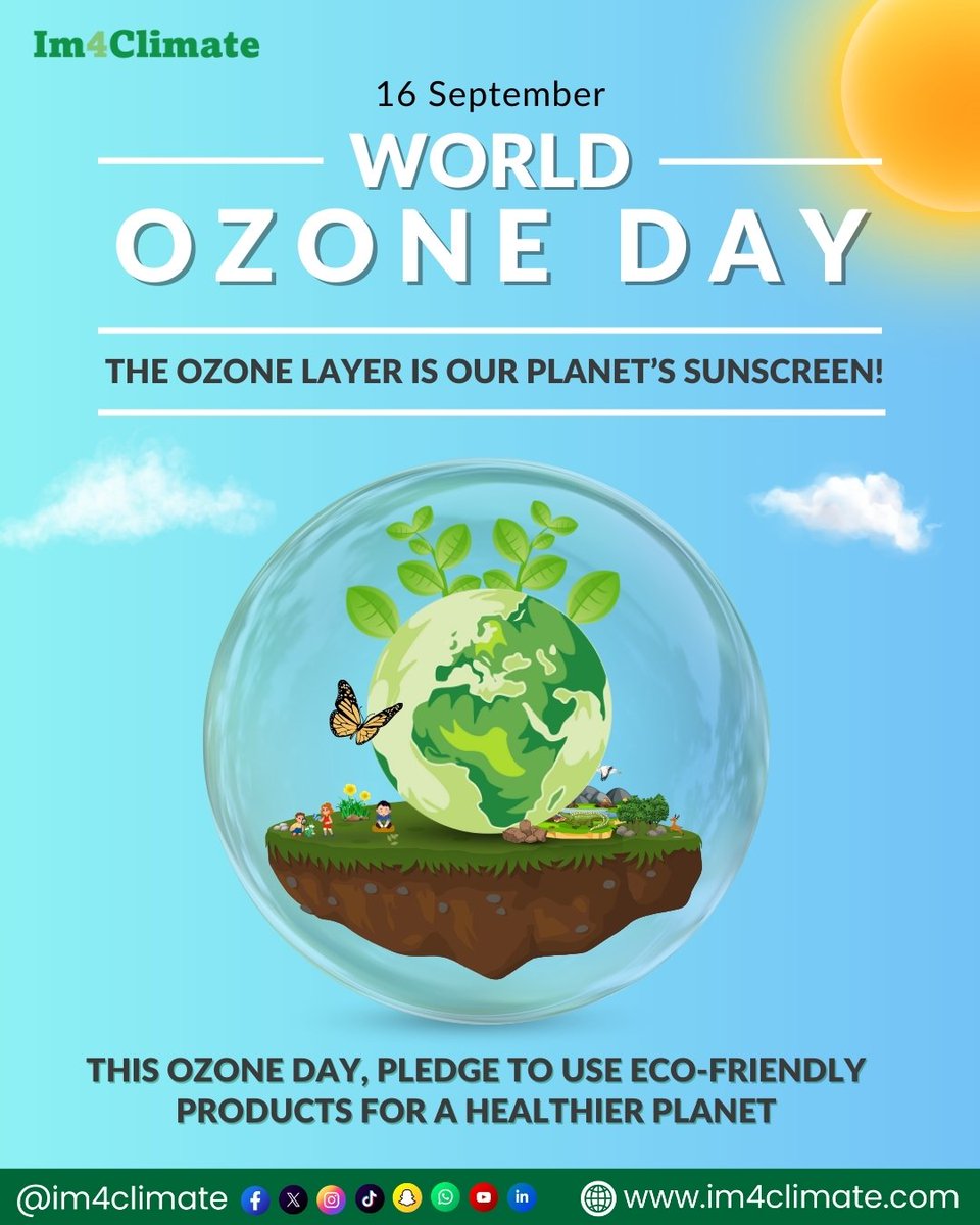 im4climate's tweet photo. Shield the Sky, Save Our Planet! This #OzoneDay, let’s protect the ozone layer with eco-friendly choices. #OzoneForLife #Im4climate #MaryamNawaz4Climate #CleanGreenPunjab #GreenCoin https://t.co/hMNN8HsuwZ
